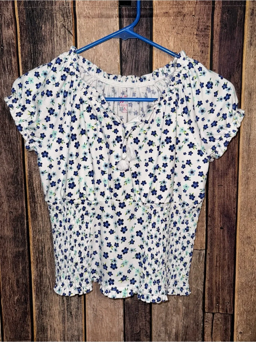 Justice Floral Peasant Top- 12/14